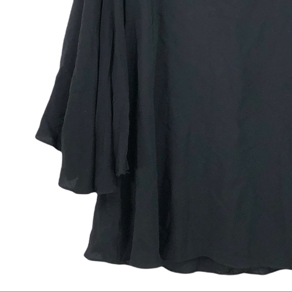 Lulus - Long Sleeve Flutter Dress Black - XS - Picture 3 of 7